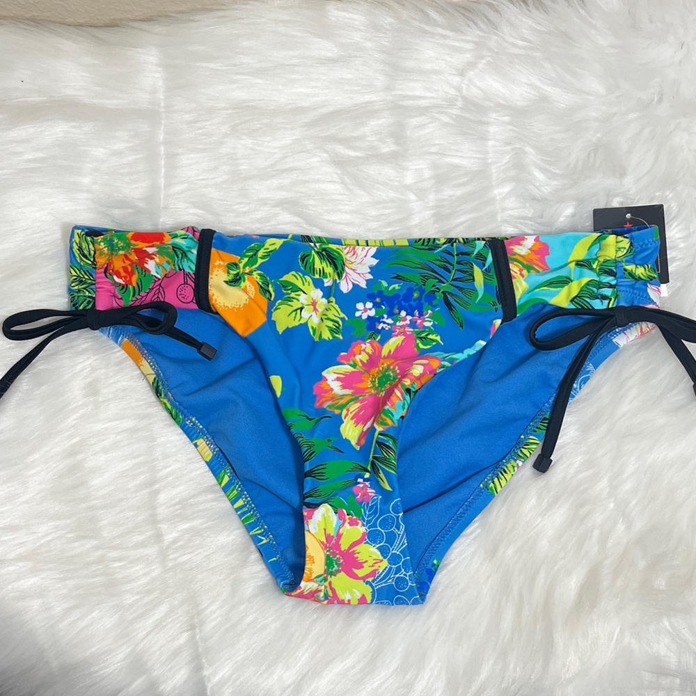 NWT Bar III Tropical Blue Print Bikini Bottom
